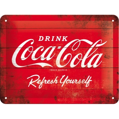 Postershop Plechová cedule - Coca-Cola (Červené logo) 15x20 cm