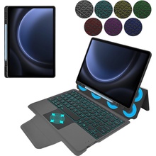 Techsuit KeyTab with RGB Wireless Keyboard/Stylus Pen Holder Samsung Galaxy Tab S9 FE Plus KF2326460 Black