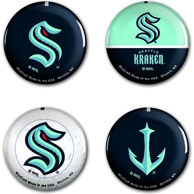 Wincraft sada placek Seattle Kraken NHL button 4 ks