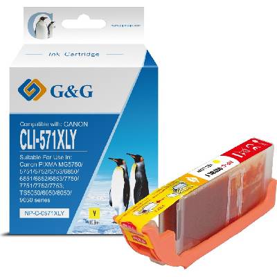 Compatible Глава за CANON PIXMA MG 5750/5751/5752/5753/6850/6851/6852/6853/7750/7751/7752/7753 - Yellow - BS0334C - /571/ - CLI-571XLY (CLI (Compatible-NP-C-0571XLY)