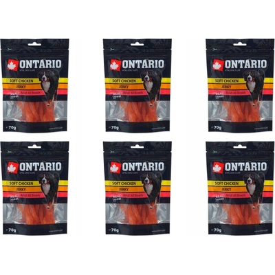 Ontario Pochoutka kuře měkké proužky 6 x 70 g