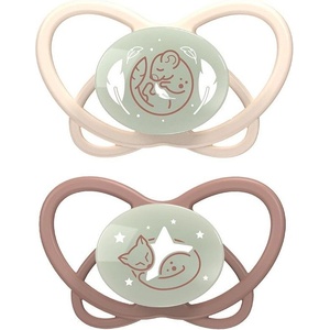 NIP Силиконови залъгалки NIP Green - Нощни, 16-32 м, 2 броя, бежови (24000821316263) - ozone