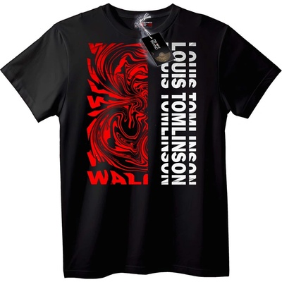 NOONEBRAND Тениска Louis Tomlinson стенно изкуство - 4XL, Black