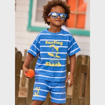 Mayoral Спортни бермуди райе синьо и бяло за мини момче Mayoral