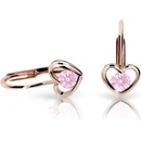 Danfil detské náušnice srdiečka C1943 zo ružového zlata pink klapka