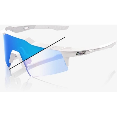 100% % Слънчеви очила Speedcraft SL, Bastille LE - Перлено бял блясък - Синьо огледало фотохромично (60008-00022)