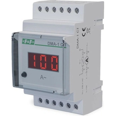 DMA-1 CT - 1-fázový digitální ampérmetr, nepřímé měření x/5A, na DIN lištu