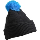 Myrtle Beach MB7967 zimní čepice s bambulí černá pacifik