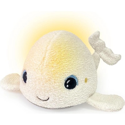 Pabobo svietiaci muchláčik Beluga veľryba s melódiami bielym šumom a senzorom plače