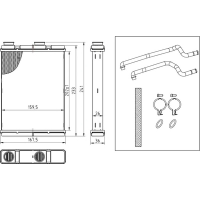 Výměník tepla, vnitřní vytápění NRF 54434
