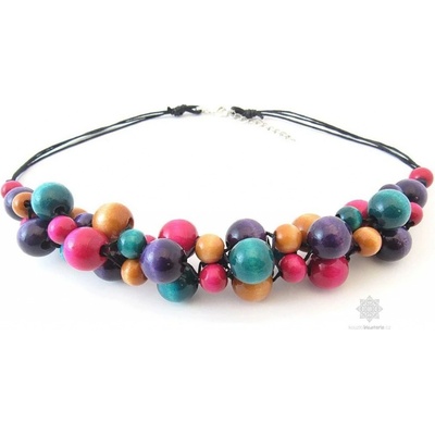 Kouzlo bižuterie dřevěné korále hrozen malý barevné S2307 – Zboží Dáma