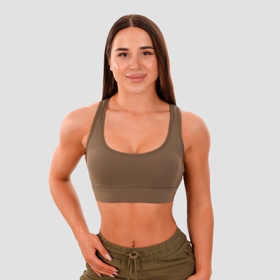 GymBeam Спортен сутиен Mesh Panel Olive M