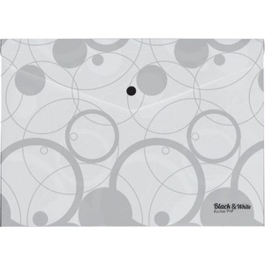  Папка джоб с копче Karton Black and White А4+ Бя (1303541-10-2-629)