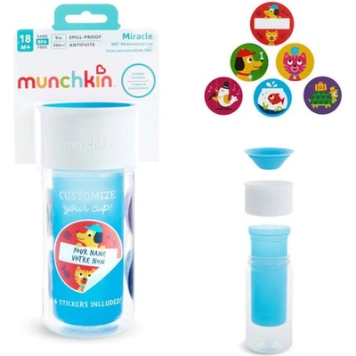 Munchkin Чаша със стикери Munchkin - Blue, 266 ml (MKN-FED53-SKY)