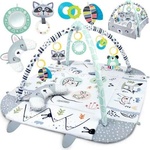 RicoKids Килимче за игра 3в1 с мост за игра и възглавничка - Горски животни - бяло-сиво (7350_)