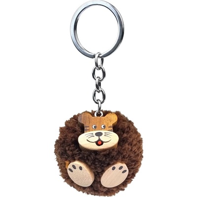 Prívesok na kľúče Dvedeti Drevená pompom Tiger