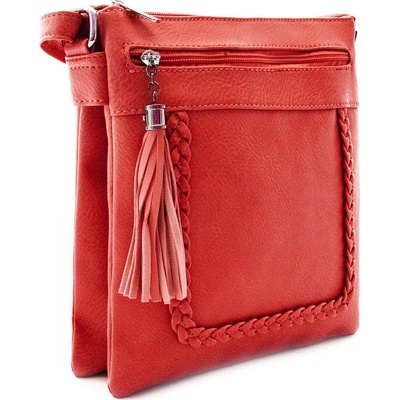 Červená crossbody dámská kabelka Bakest