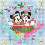 Craft Buddy Арт комплект за диамантено изкуство, Craft Buddy, Мики и Мини - Зима, 30 х 30 см, 6 части