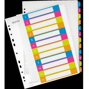 Leitz Binder holders A4 WOW, printable 1-12 (10K395D)