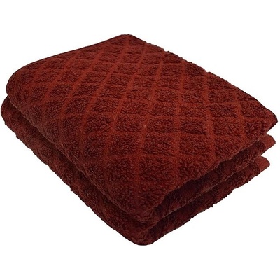 Kaptan Dětský ručník Káro 40 x 60 cm vínový