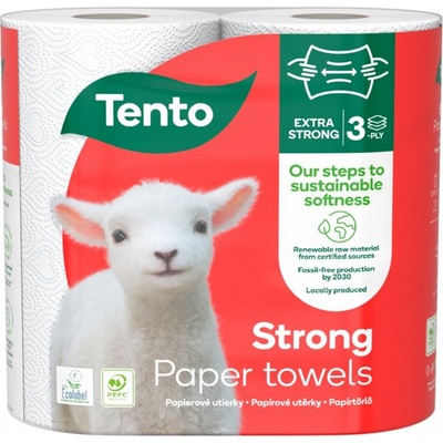 Tento Extra Strong kuchyňské papírové utěrky 3vrstvé 2× 17 m 2 role
