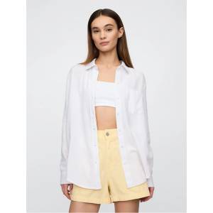 GAP Oversize лнена риза Easy Shirt GAP GAP | Byal | ЖЕНИ | XXS