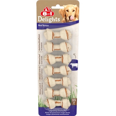 8in1 Delights žvýkací kosti Hovězí XS 21 kusů 3 x 84 g