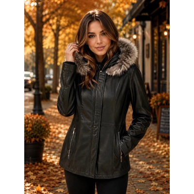 Max Original Leather Dámska kožená bunda MIFO Long black