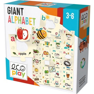Headu Детска игра Headu Ecoplay - Гигантска азбука с букви и думи (HEN29808)