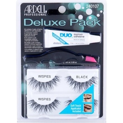 Ardell Wispies Deluxe Pack darčeková kazeta umelé riasy Wispies 2 páry + lepidlo na riasy Duo 2,5 g + aplikátor
