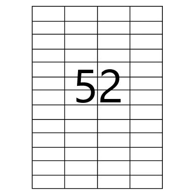 CDRmarket ETR0ECO0302A4100 samolepiace etikety 52,5 x 21,2 mm, 52 etiket, A4, 100 listů, biela