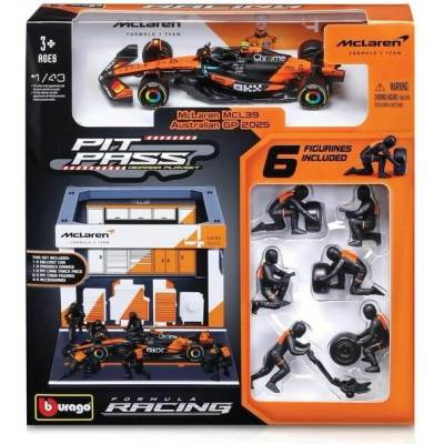 Bburago Bburago McLaren Team MCL39 2025 NO4 Norris Pit Pass Set ASBB18 38457 4 1:43