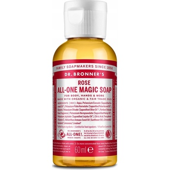 Dr. Bronner's tekuté univerzálne bio mydlo ALL-ONE Rose 59 ml