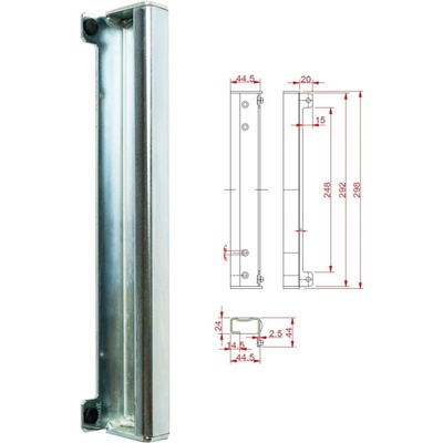 Doraz pre bránku, 292 x 45 x 44 mm, pravý/ľavý, pozink