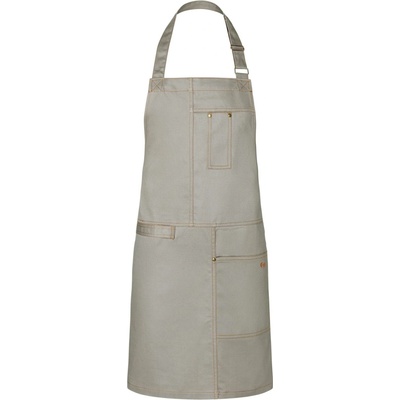 Karlowsky Gastro zástěra s laclem KY113 Stone-Grey 68x80cm
