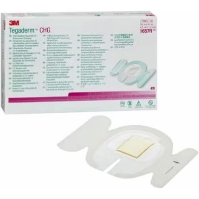 3M TEGADERM CHG 1657R transparentné antimikrobiálne krytie 1 ks 8,5 cm x 11,5 cm