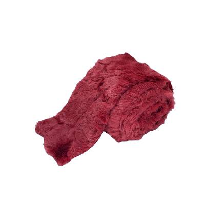 Dekoračná kožušina - stuha 8cm 1,5m - vínovo červená