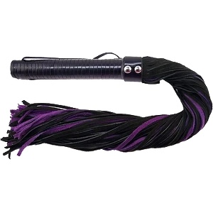 Rouge Long Suede Flogger Leather Handle Black/Purple