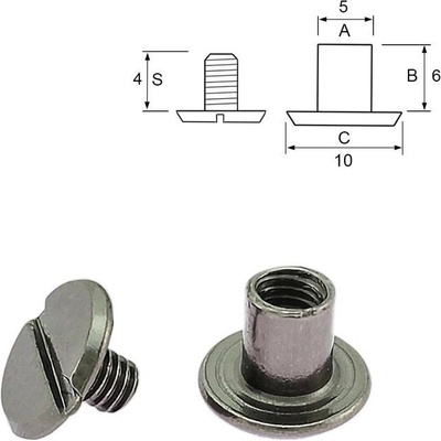 Nýt šroubovací 6 mm, Ø 5 mm černý nikl Počet: 1 ks – Zboží Dáma