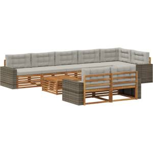 vidaXL Комплект дивани за открито 9 бр (3383549)