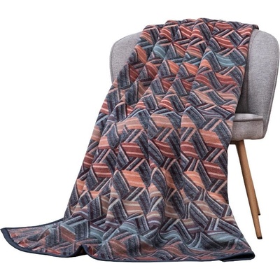 SCANquilt pléd VELURO zik-zak rezavošedá střední 150x200
