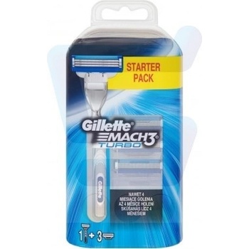 Gillette Mach3 Turbo + 3 ks hlavic