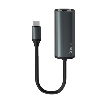 SAVIO Адаптер USB-C 3.1 Gen 1 към RJ-45 Gigabit Ethernet, AK-56, Savio (AK-56) (AK-56)