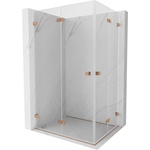 Mexen Lunar-F Двоен сгъваем душ кабина 100 x 70 см, прозрачна, матирана мед (836-100L-070P-65-00)