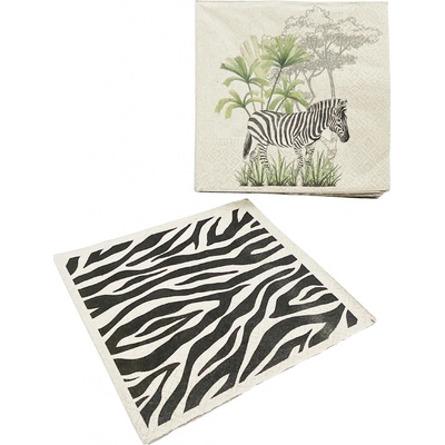 H&L papírové ubrousky Safari zebra 33x33cm