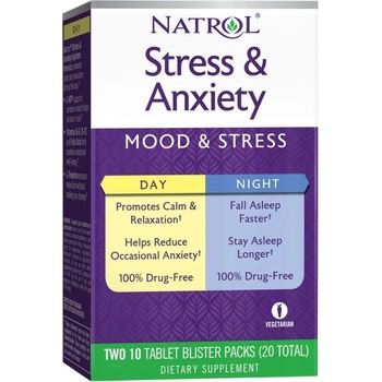Natrol Stress & Anxiety, 10 + 10 таблетки, Natrol (1341)