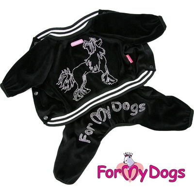 For My Dogs Obleček pro psy i fenky – velurový overal FMD krystaly Swarowski
