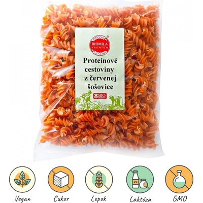 BIOMILA Proteínové cestoviny z červenej šošovice špirály BIO 250 g