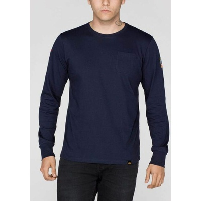 Alpha Industries tričko NASA LS modré