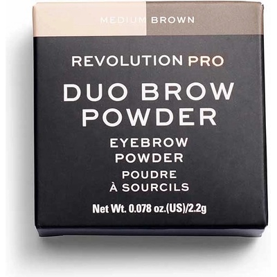 Makeup Revolution REVOLUTION PRO Веган Пудра за вежди Средно кафяво 22 g